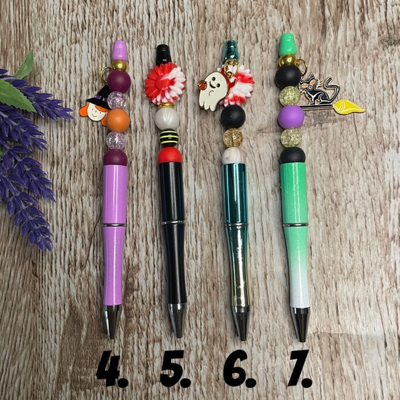 Handcrafted Pumpkin Leaves Pens Beaded Unique Artisan Gifts Office Accessories - Picture 1 of 1